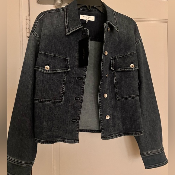 NWT Rag & Bone Medium Wash Jayde Shirt Jacket Size Small Blue - Picture 2 of 10